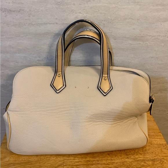 Michael Kors Cream Satchel leather with Gold Accents and Structured Design - Picture 1 of 14